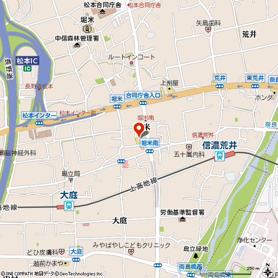 ミスタータイヤマン松本インター店付近の地図